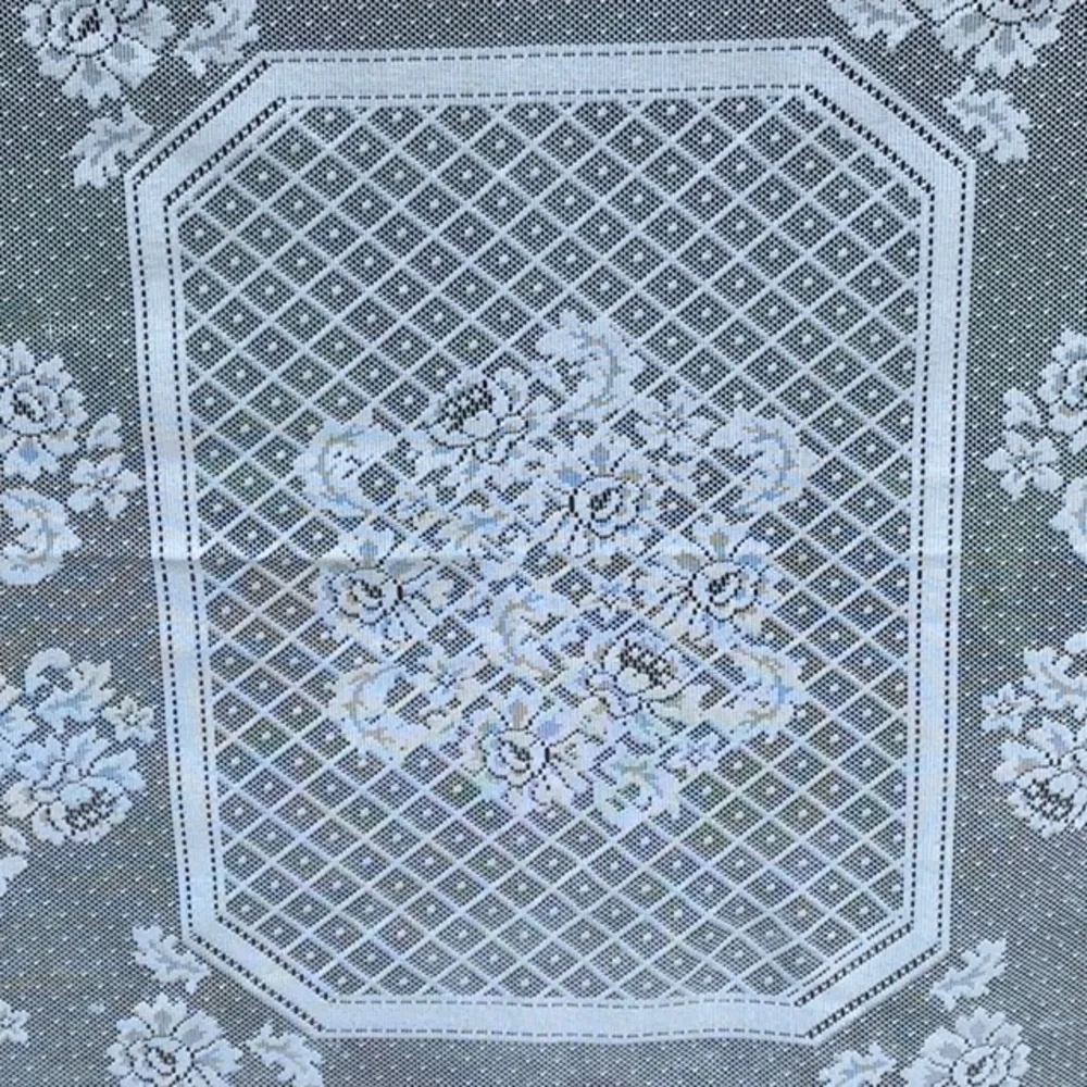 Vintage White Floral Lace Tablecloth - Rectangular 52x70 - Romantic Cottagecore